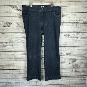 Women's Monroe and Main Dark Wash Hi Rise Wide Leg Denim Casual Jeans- Size 24W